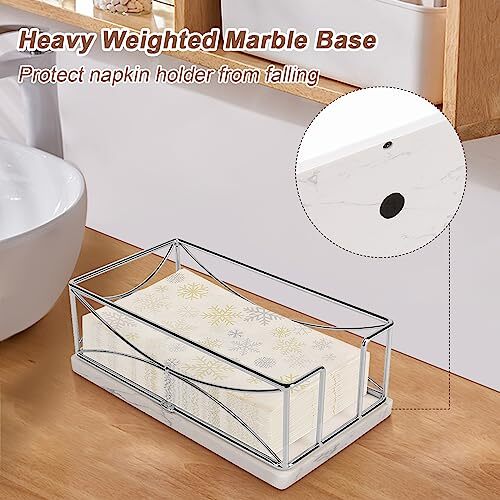 MyGift Metal Paper Towel Holder - Brass Tone Wire Basket For Bathroom Countertop, Classic Black - View #7
