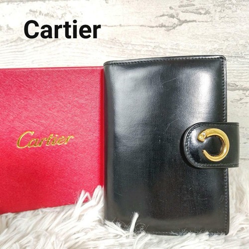 Cartier Panthere Daily Planner Agenda Leather Black 14.5x10.5cm pre-owned  w/Box | eBay