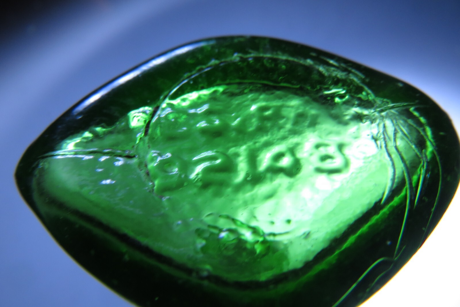 1940’s VINTAGE GREEN GLASS MEDICINE Bottle DES PAT. 92148 OWENS