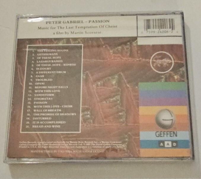 Peter Gabriel Original 1989 CD Passion Music for The Last