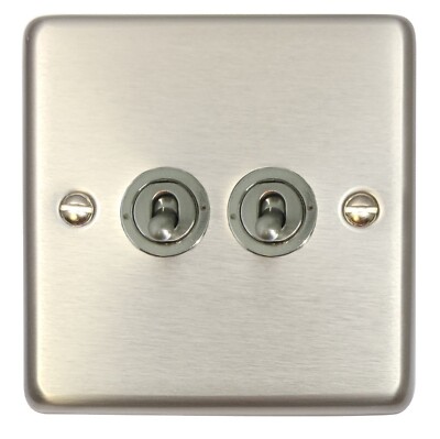 G&H CSS382-SS Standardplatte gebürsteter Stahl 2 Gang 1 oder 2 Wege Kippschalter Lichtschalter
