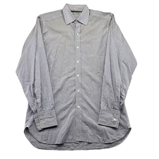 Turnbull & Asser Dress Shirt Mens 15.5 39 Exclusive Blue Plaid ***FLAWS***