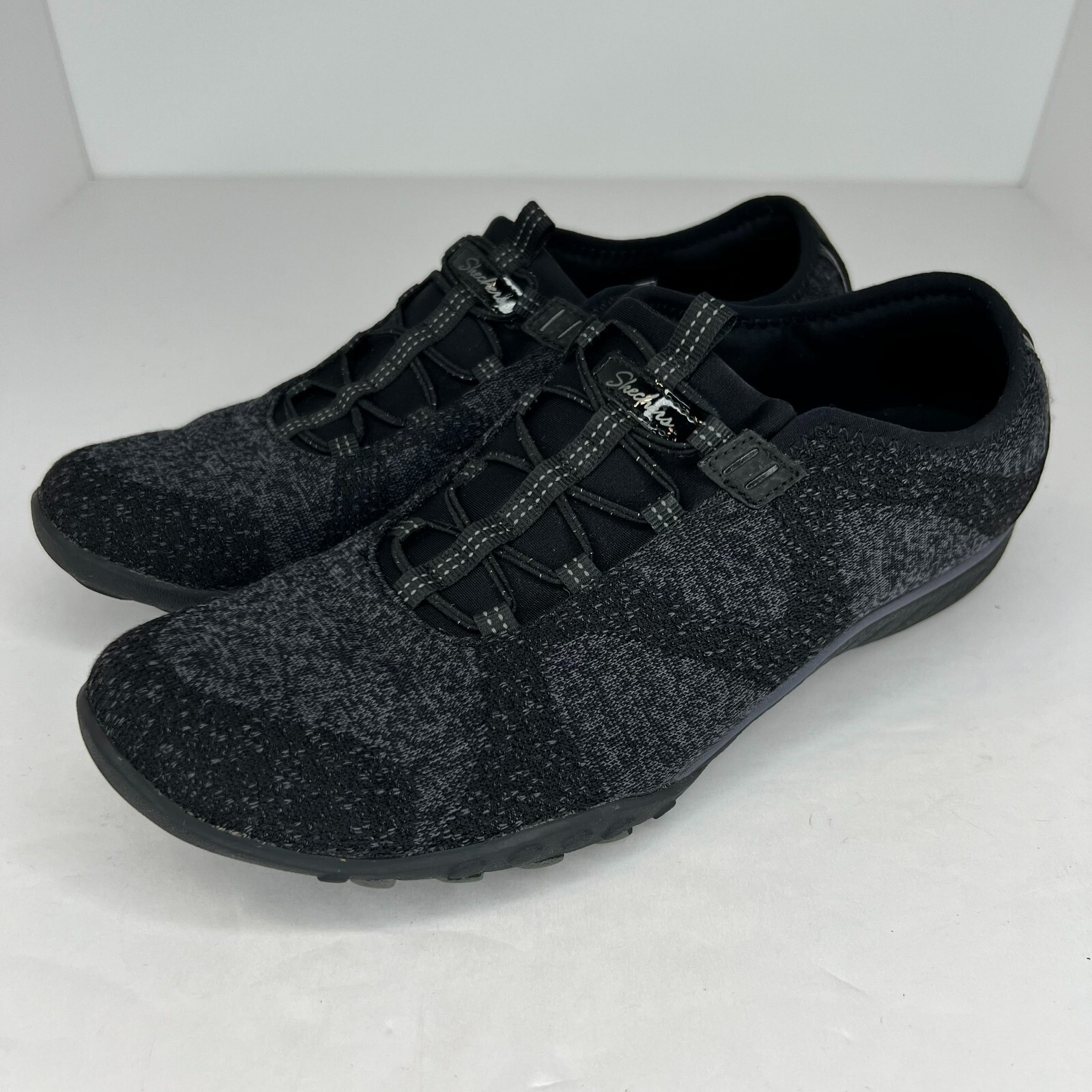 Skechers Womens 23855BJ Black Lace Up Round Toe Low Size 9.5 Athletic Shoes