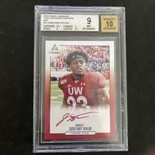 2020 Panini Luminance Year One Signatures Jonathan Taylor SSP Red Ink BGS 9/10 