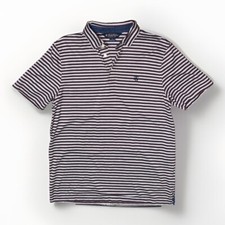 Brooks Brothers 1818 Short Sleeve Men s Size Medium Blue burgundy Striped Polo