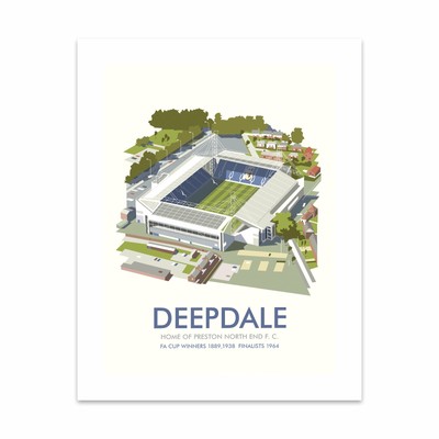 Deepdale, Preston North End F. C. 28x35cm Art Print by Dave Thompson
