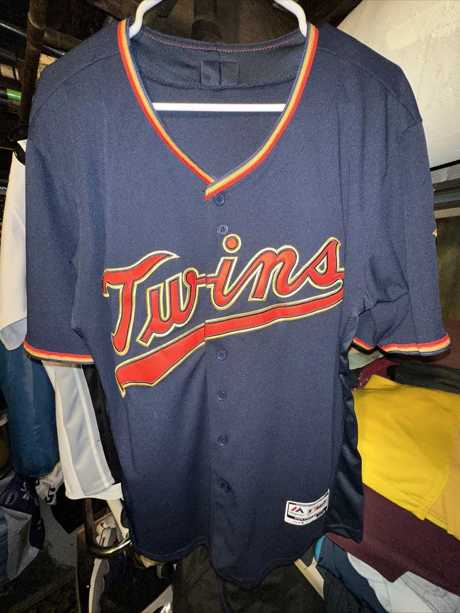 Majestic Minnesota Twins Navy Alternate Jersey Mens Size 40 Embroidered MLB