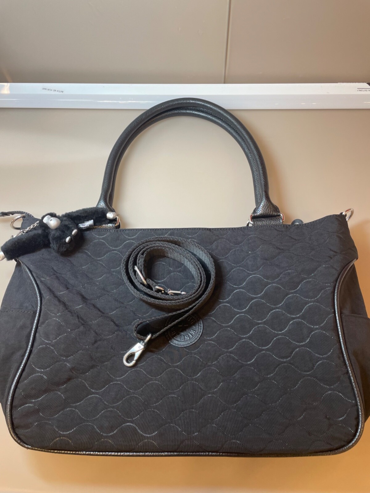 Kipling Large Black Quilted Tote Immaculate Condition eBay