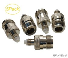 5-Pack FME Female to N Female 50-ohm Coax Antenna Adapters, RF-N1E1-5