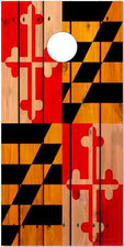 Maryland Flag Wood Planks LAMINATED Cornhole Wrap Bag Toss Skin Decal