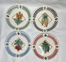 Vtg. Lot Of 4 Ceramic GARDEN FRESH TABLETOPS UNLIMITED CO. with 4 Different Veg.