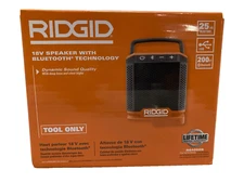 RIDGID 18V Bluetooth Speaker, Tool Only, Premium Sound R84088B, 25 Hr Runtime