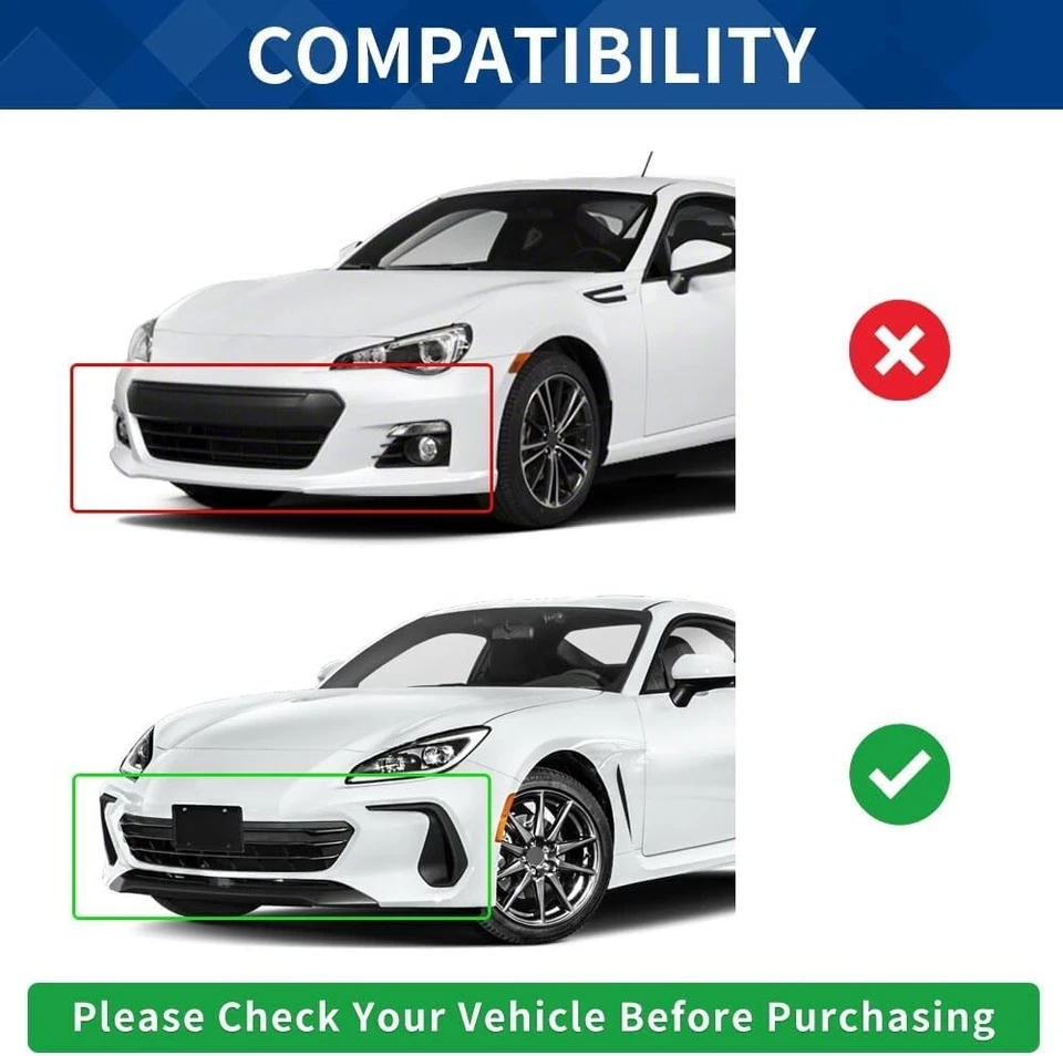 Fits 22-25 Subaru BRZ Front Bumper Lip Splitter Lower Chin Air Dam Gloss Black Foto 2 de 4