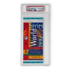 Livan Hernandez Signed 1997 World Series Ticket Inscribed 97 WS MVP/ Marlins PSA