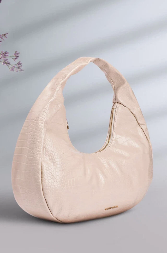 Allen Solly Brand Crocodile Textured PU Structured Hobo Bag For