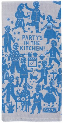 Blau Q Party in der Küche Gewebtes Geschirrtuch Lustiges Geschirrtuch Tolles Geschenk!