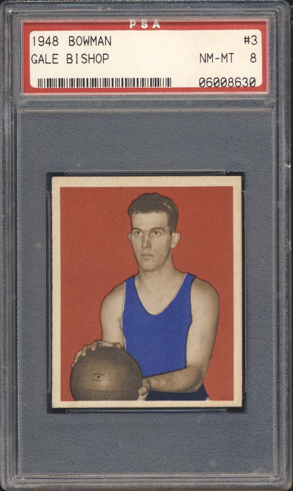 1948 Bowman Basketball Gale Bishop ROOKIE #3 PSA 8 WARRIORS NM-MT SET BREAK