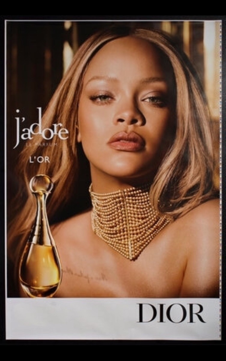 J'adore Dior Perfume Poster - Rihanna Advertisement - Rare
