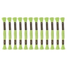 12 Skeins Embroidery Floss 8m Egyptian Cotton Cross Stitch Thread, Dark Green