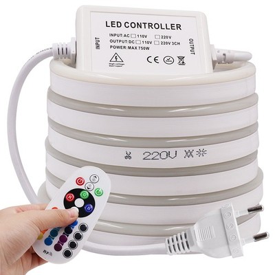 220V 2835 LED Neon Stripe Lichtband Lichtschlauch Innen Außen Festival Room Deko