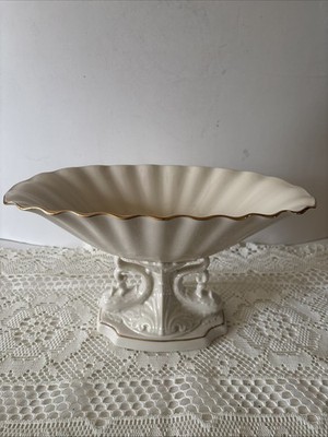 LENOX DOLPHIN Pedestal Compote /Centerpiece, Ivory w/24k GOLD TRIM