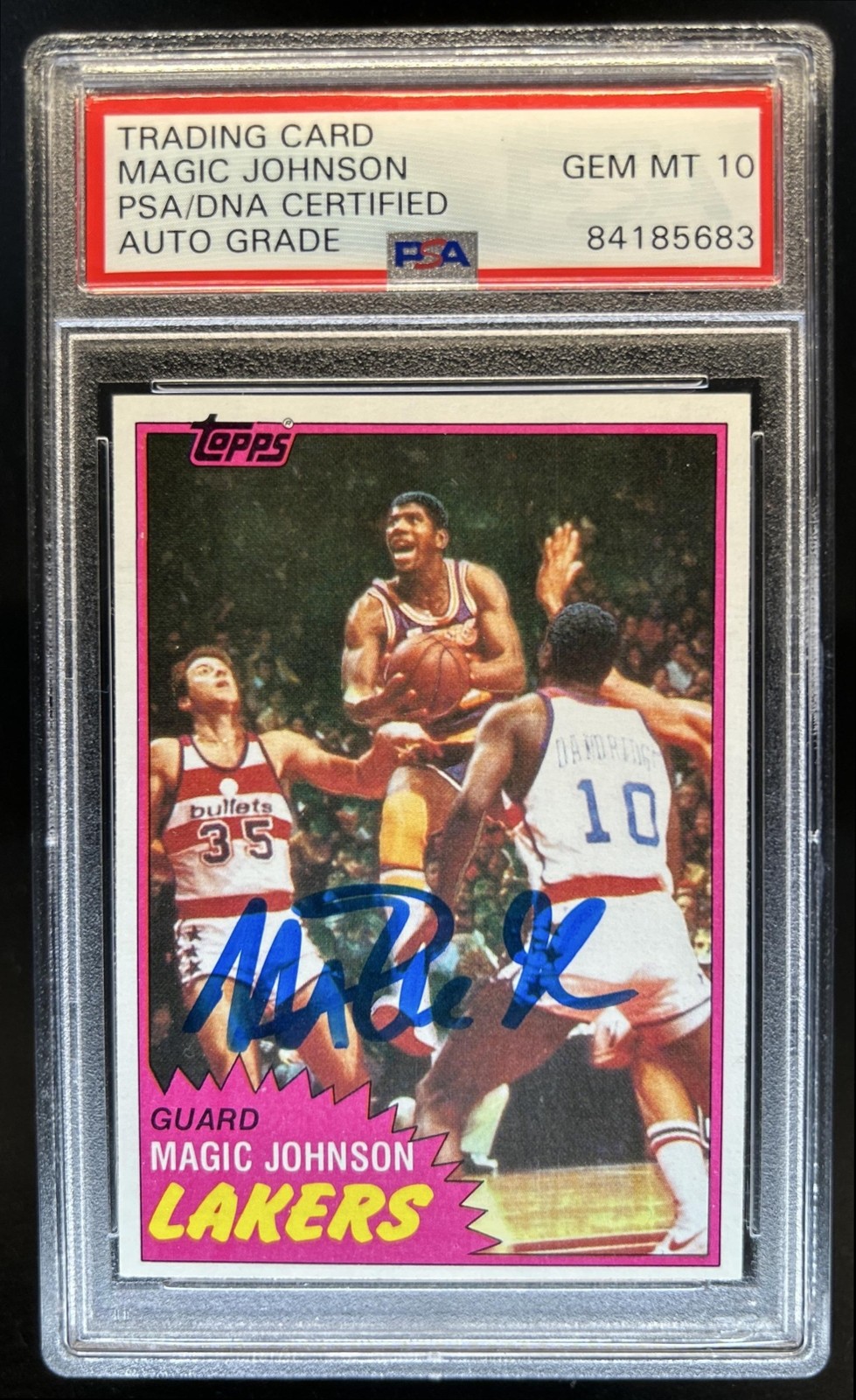 Basketball Trading Card Magic Johnson PSA/DNA Certified Authentic Auto 10