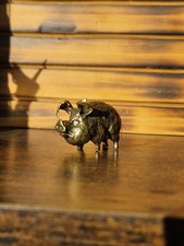 Charming Little Figurine Of a Pig Made Of Solid Brass - 4 Cm Tall