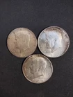 Lot of three- (3) Silver 90% Kennedy half Dollar Coins-3-Coins----$1.50 FV