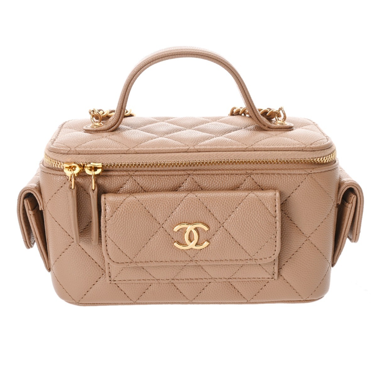 CHANEL ベージュ かごバッグ シャネル CHANEL 籠 カゴ バッグ CC ココマーク インナーポーチ