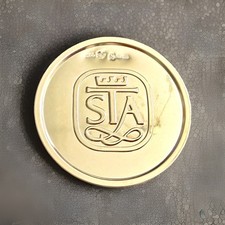 Ancien couvercle pot à snus argent suédois années 830 par Karana Ädelmetallo STA monogramme 7 cm