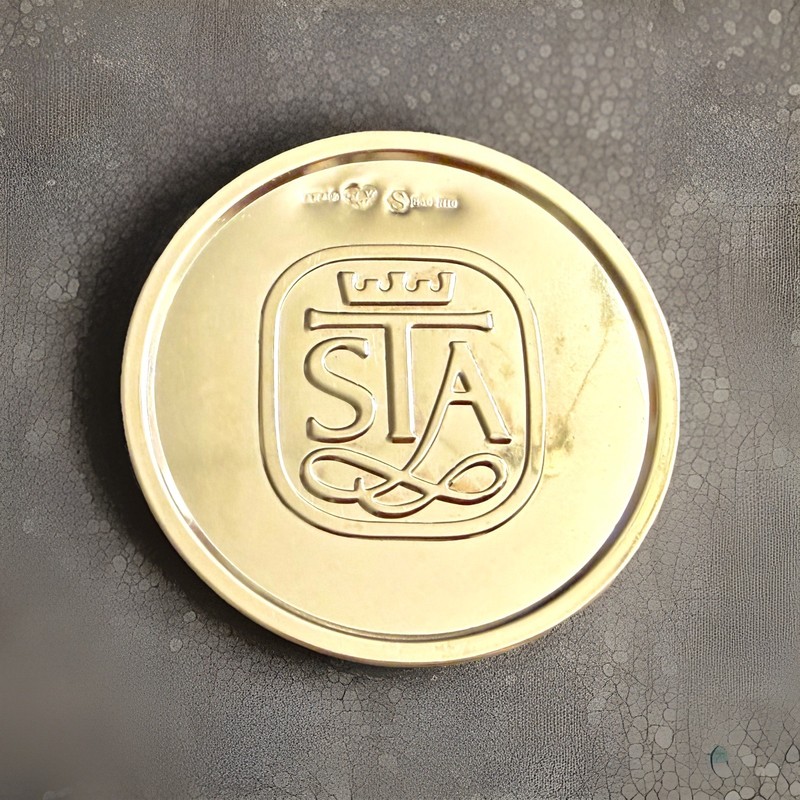 Vintage Swedish Silver Snus Jar Lid 830s by Karana Ädelmetallo STA Monogram 7cm