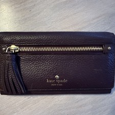 Kate Spade Burgundy Pebble Leather Wallet/Wristlet