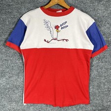 VINTAGE 1966 Road Runner Looney Tunes T Shirt Size Youth XL Color Block 60s