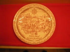 VINTAGE PICTURE MAP OF MONTANA SOUVENIR, COLLECTOR PLATE BY VERNON KILNS, 10 1/4