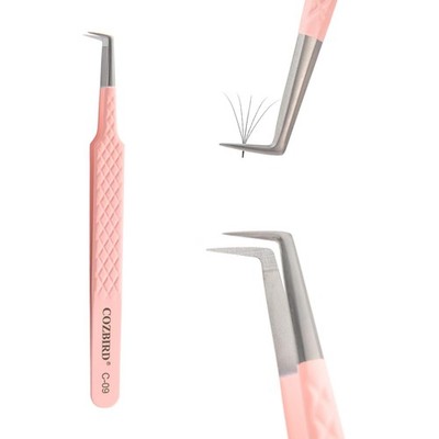 Fiber Tips 90 Degree Tweezers for Eyelash Extensions Volume Lashes Use Diamon...