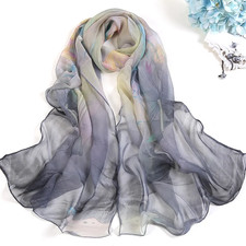 2023 New Fashion Spring/Summer Women Floral Printing Beach Silk Scarf Shawls Fem