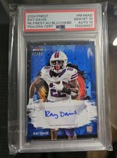 2024 Topps Finest Rookie Auto Ray Davis RFA-RAD Blue Checkerboard Refractor /99