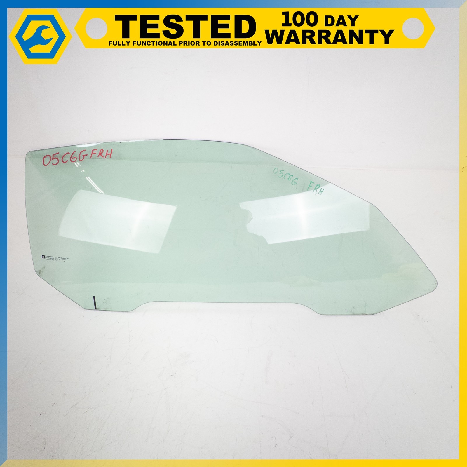 05-13 CHEVROLET CORVETTE C6 FRONT RIGHT PASSENGER SIDE DOOR WINDOW GLASS OEM