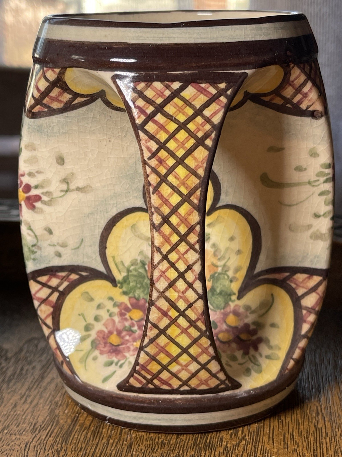 2 Gorgeous Vintage Italian Pottery Hand Painted Mugs