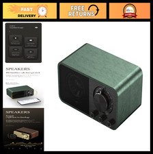 Vintage Bluetooth Speaker with FM Radio, 1500mAh Rechargeable, Bass  Treble Con