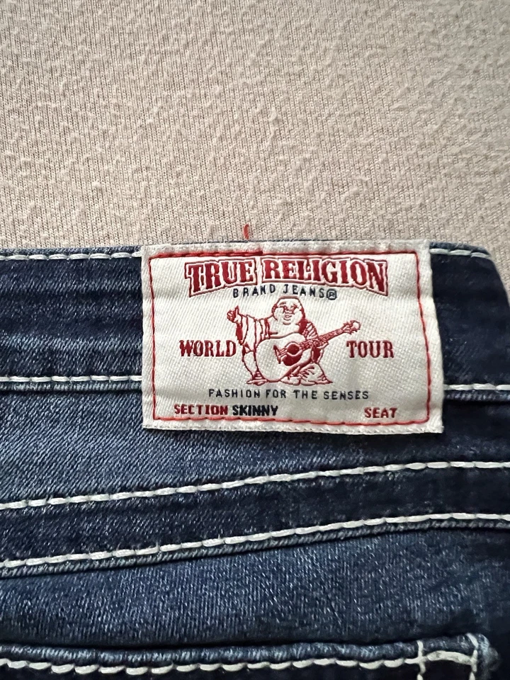 True Religion Curvy Skinny Jeans Women’s 29 WHD Eclipse Big T Flap Style 200873 - Image 3 of 4