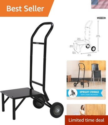Industrial-Style Chair Dolly for Easy Transport - Supports 300 lbs, Black Finish