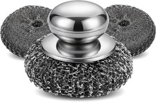 Stainless Steel Dish Scrubber with Handle Kitchen Cleaning Brush