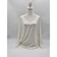 Nally & Millie Women's XL Ivory Long Sleeve Scoop Neck Top Made in USA 101-285