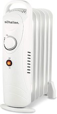 Mini Oil Filled Radiator 800W 5 Fin Portable Heater Adjustable Heat White