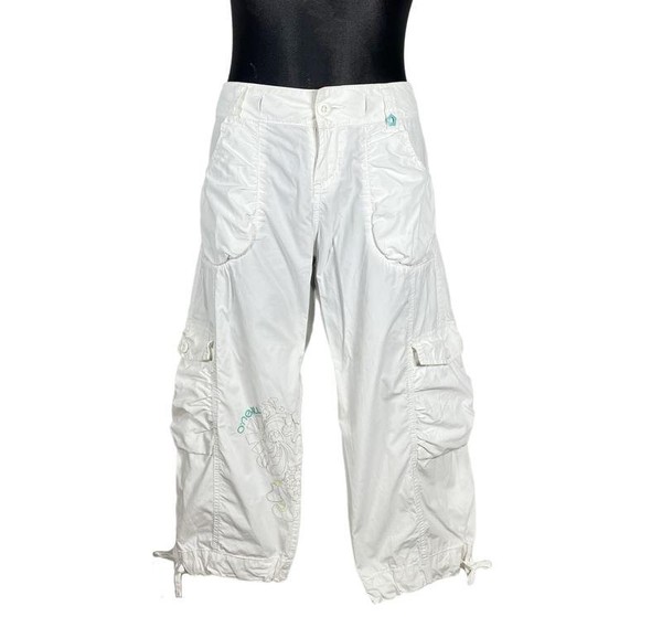Women O'Neill Cargo Pants White Cotton M