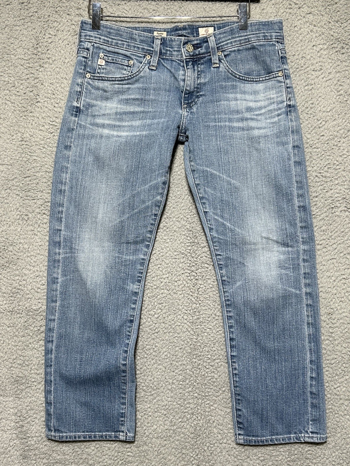 AG Adriano Goldschmied Jeans Womens 14 Blue Tomboy Crop Relaxed Straight Stretch