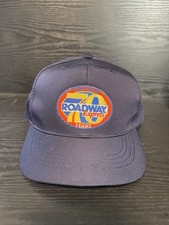 Vintage Roadway Express Snapback 70 Year Anniversary Trucker Hat Blue Orange