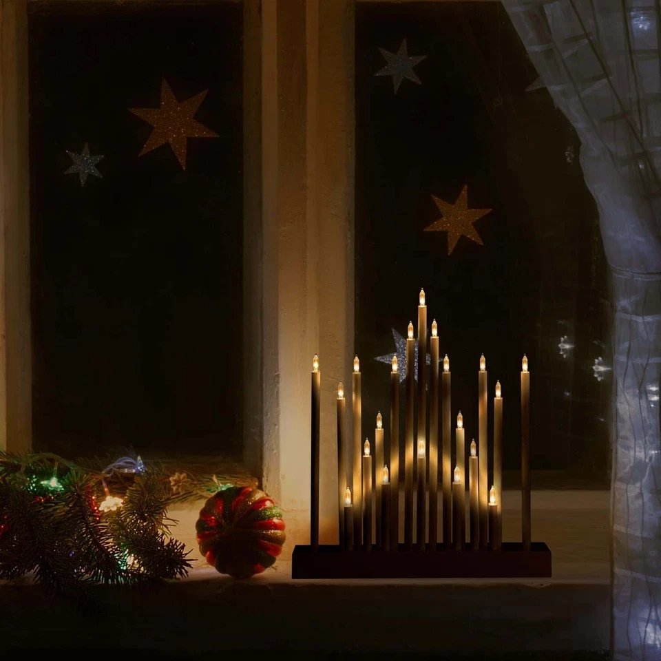 LED Schwibbogen Weihnachten Lichterbogen Adventsleuchter Kerzenbrücke mit 20 LED - Bild 4 von 4