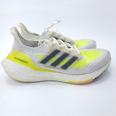Adidas Ultra Boost 21 White Solar Yellow Womens Size 7 Shoes FY0377
